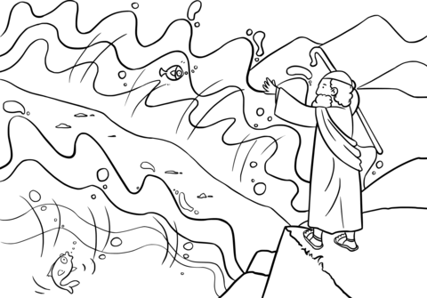 Moses Parts The Red Sea Coloring Page